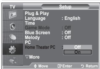 SAMSUNG LE32S86BD - Setting the Home Theater PC - 2