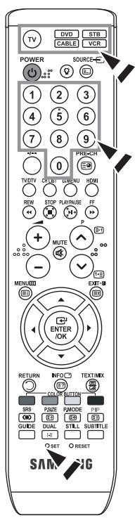 SAMSUNG LE32S86BD - Setting Up Your Remote Control - 1