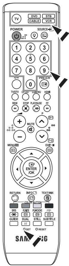 SAMSUNG LE32S86BD - Deafstandsbediening instellen - 1