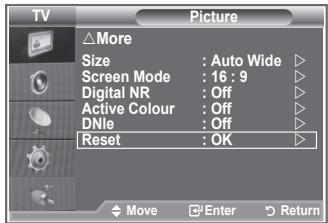 SAMSUNG LE32S86BD - Resetting the Picture Settings to the Factory Defaults - 1