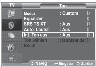 SAMSUNG LE32S86BD - Auswahlen der internen Stummschaltung - 1