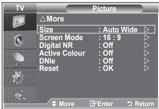 SAMSUNG LE32S86BD - Changing the Picture Size - 1