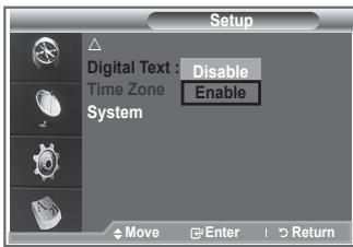 SAMSUNG LE32S86BD - Selecting the Digital Text (UK only) - 1