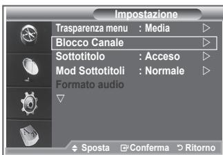SAMSUNG LE32S86BD - Impostazione della funzione Blocco Canale - 1