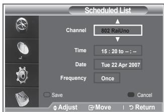SAMSUNG LE32S86BD - Using the Scheduled List - 5