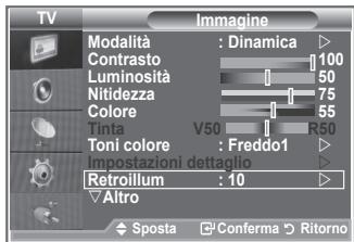 SAMSUNG LE32S86BD - É possibile regolare la luminosità dello schermo modificando la retroilluminazione dell'LCD. (0~10) - 1