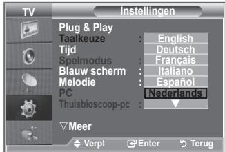 SAMSUNG LE32S86BD - Wonneer u de tv voor het eerst gebruikt, moet u de taal selecteren voor het weergeven van menu's en aanwijzingen. - 2