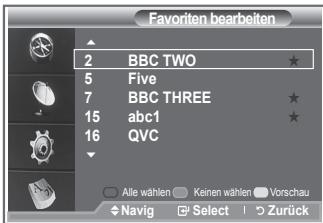 SAMSUNG LE32S86BD - Sie können diese Funktion verwenden, nachdem Sie einen oder mehrere bevorzugte Kanäe ausgewählten haben. - 6