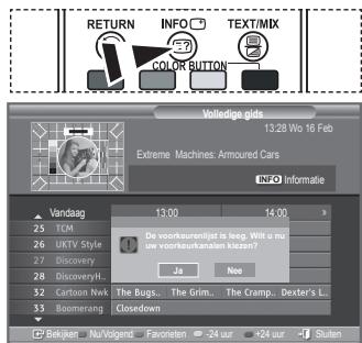 SAMSUNG LE32S86BD - In het EPG-menukest u alle kanalen of voorkeurkanalen weergeven. - 2