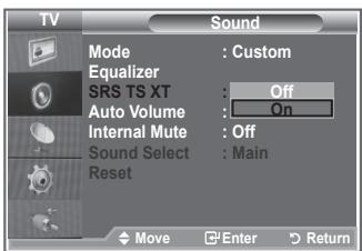 SAMSUNG LE32S86BD - Setting the TruSurround XT (SRS TS XT) - 3