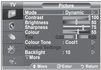 SAMSUNG LE32S86BD - Changing the Picture Standard - 1