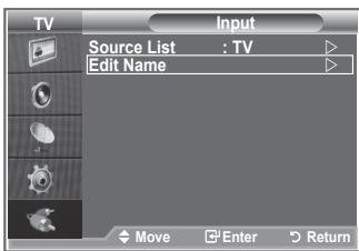 SAMSUNG LE32S86BD - Editing the Input Source Names - 1
