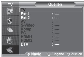 SAMSUNG LE32S86BD - Sie können zwischen den an den Eingangsbuchsen des Fernsehgerats angeschlossenen externen Quellen auswahlen. - 2