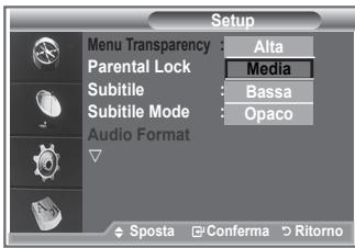 SAMSUNG LE32S86BD - Regolazione della trasparenza del menu - 1