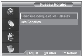 SAMSUNG LE32S86BD - Sélection du fuseau horaire où vous vous trouvez. - 2