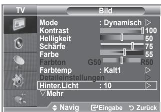 SAMSUNG LE32S86BD - Sie können die Bildschirmhelligkeit durch Einregeln der LCD-Hintergrundhelligkeit anpassen. (0~10) - 1