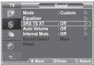 SAMSUNG LE32S86BD - Setting the TruSurround XT (SRS TS XT) - 2