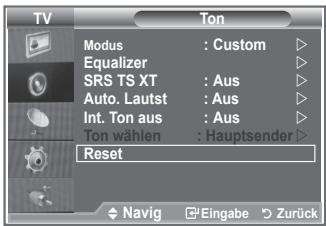 SAMSUNG LE32S86BD - Zurücksetzen der Toneinstellungen auf die werkseitig festgelegten Standardwerte - 1