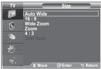 SAMSUNG LE32S86BD - Changing the Picture Size - 2