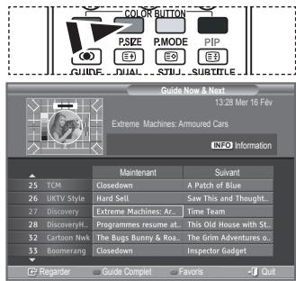 SAMSUNG LE32S86BD - Visualisation de tous les canaux et des canaux favoris - 1