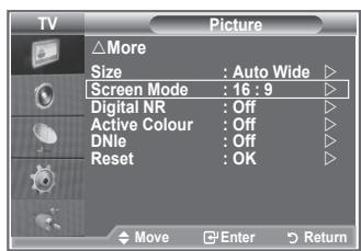 SAMSUNG LE32S86BD - Selecting the Screen Mode - 1