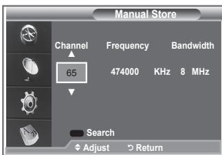 SAMSUNG LE32S86BD - Updating the Channel List Manually - 1