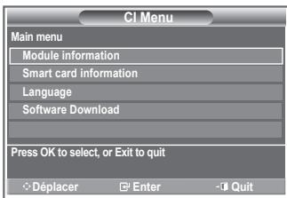 SAMSUNG LE32S86BD - Sélection du CI (Interface commune) Menu - 1