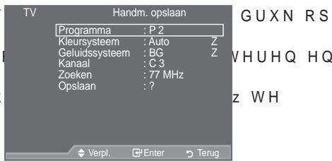 SAMSUNG LE37A557 - Kanalen handmatig opslaan - 2