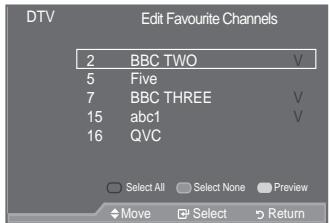 SAMSUNG LE37A557 - Editing Your Favourite Channels - 6