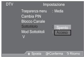 SAMSUNG LE37A557 - Impostazione dei sottotitoli - 1