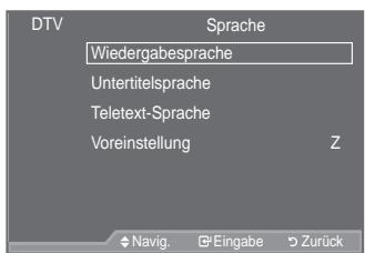 SAMSUNG LE37A557 - Auswahlen der bevorzugten Sprache (Untertitel, Audio oder Teletext) - 1