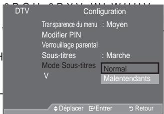 SAMSUNG LE37A557 - Réglage de la transparence du menu - 4