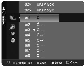 All Channels 824 UKTV Gold 825 UKTV style 1 C -- 2 C -- 3 ♥ C -- 4 C -- 5 C -- 6 C -- 7 C -- 8 C -- All Channel Type Zoom Select Option