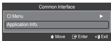 Common Interface CI Menu Application Info.
