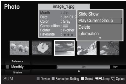 Photo image_1.jpg Month : Jan Date : Jan.01.2 Color : Gray Composition : Folder : P-other Favourite : ★★★ Slide Show Play Current Group Delete Information Preference Monthly Timeline SUM Device Favourites Setting Select Jump Option