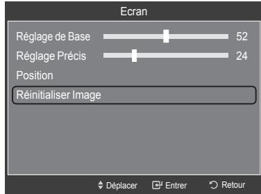 Ecran Réglage de Base 52 Réglage Précis 24 Position Réinitialiser Image Déplacer Entrer Retour