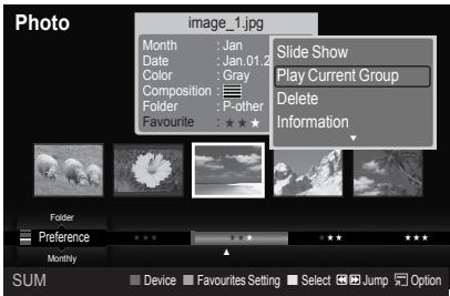 Photo image_1.jpg Month : Jan Date : Jan.01.2 Color : Gray Composition : Folder : P-other Favourite : ★★★ Slide Show Play Current Group Delete Information Folder Preference Monthly Device Favourites Setting Select Jump Option