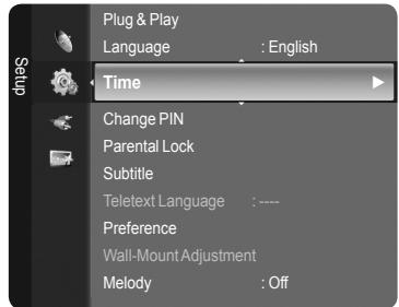 Plug & Play Language : English Time Change PIN Parental Lock Subtitle Teletext Language : ---- Preference Wall-Mount Adjustment Melody : Off