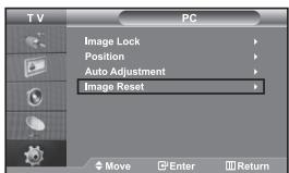 TV PC Image Lock Position Auto Adjustment Image Reset Move Enter Return