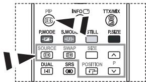 PIP INFO TTX/MIX PMODE S.MOD. STILL P.SIZE SOURCE SWAP SIZE DUAL SRS POSITION P