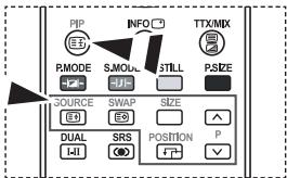PIP INFO TTX/MIX P.MODE S.MODEL STILL P.SIZE SOURCE SWAP SIZE DUAL SRS POSITION P