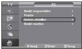 TV PC Beeld vergrendelen Positie Autom. afstellen Beeld resetten VerpL Enter Terug