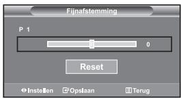 Fijnafstemming P 1 0 Reset Instellen Opslaan Terug