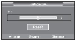 Sintonia fine P 1 0 Reset Regola Salva Ritorno