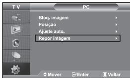 TV PC Bloq, imagem Posição Ajuste auto, Repor imagem Mover Enter Voltar