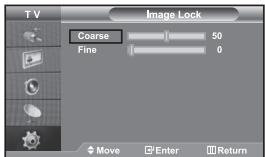 TV Image Lock Coarse 50 Fine 0 Move Enter Return