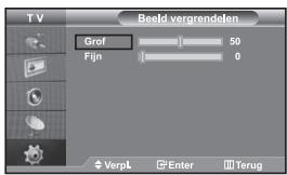 TV Beeld vergrendelen Grof 50 Fijn 0 VerpL Enter Terug