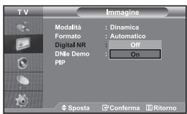 TV Imagine Modalità : Dinamica Formato : Automatico Digital NR : Off DNiè Demo : On PIP Sposta Conferma Ritorno