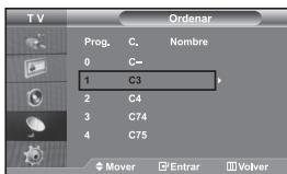 TV Prog. C. Nombre 0 C- 1 C3 2 C4 3 C74 4 C75 Mover Entrar Volver