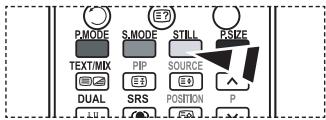 P.MODE S.MODE E7 STILL P.SIZE TEXT/MIX PIP SOURCE DUAL SRS POSITION P